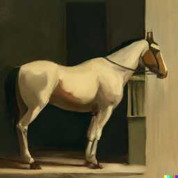 a horse, painting by Edward Hopper generated by DALL·E 2
